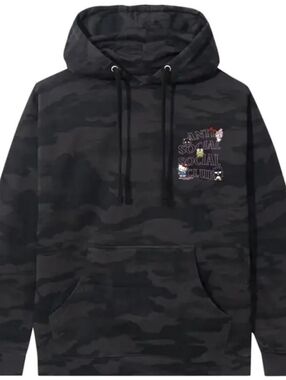 NWT Anti Social Social Club x Hello Kitty And Friends Hoodie 'Black Camo' Small
